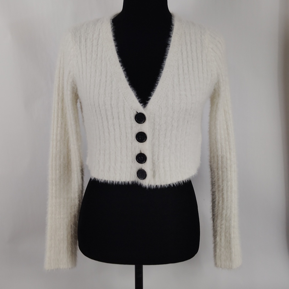 Urban Outfitters Rochelle Fuzzy Cropped Cardigan
